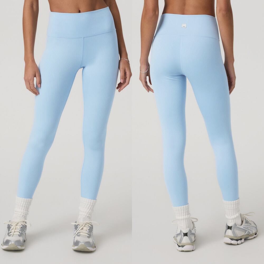 NWT Vuori Inversion Rib Leggings in Crystal Blue Size Medium